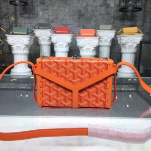 고야드 2019 PVC & 레더 여성용 숄더 크로스백,GYB0216,17cm,오렌지