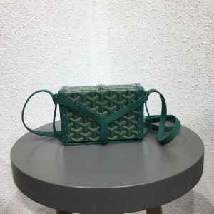 고야드 2019 PVC & 레더 여성용 숄더 크로스백,GYB0192,16.5cm,그린